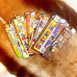 🏷️🎉🆕 kawaii cat lover bookcase bookmark bundle set